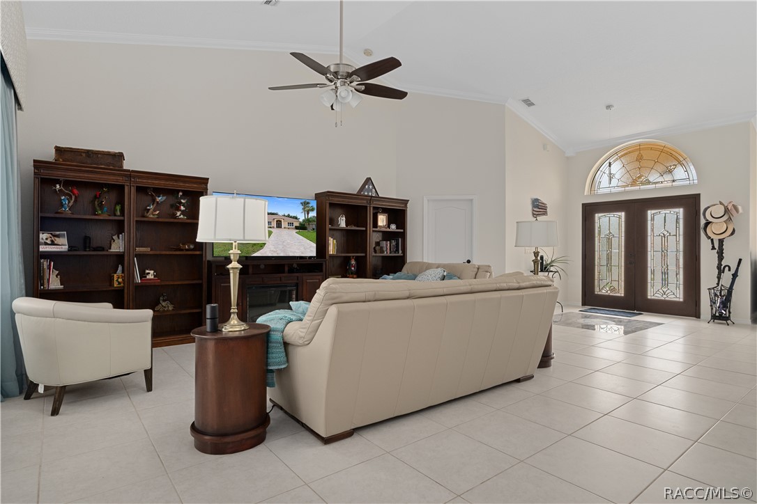 Living room looking at entrance