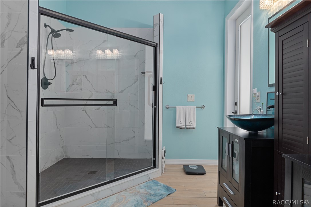brand new walk in tiled shower