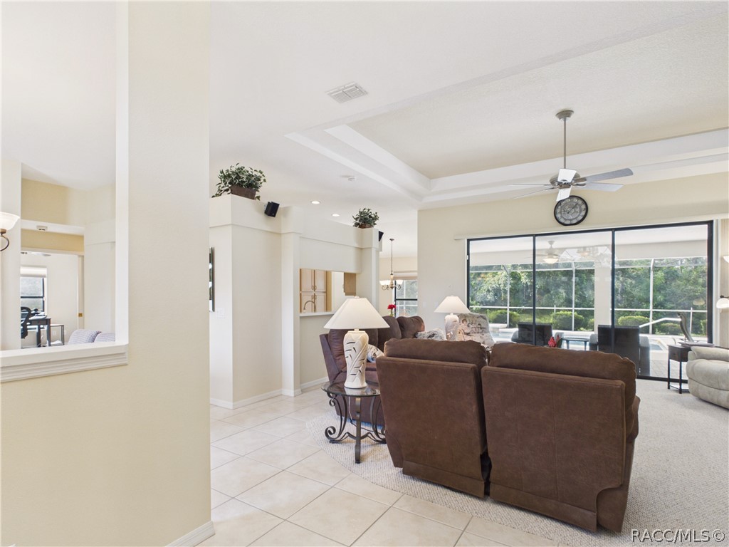 VIEW OF THE GREAT ROOM FROM THE FOYER