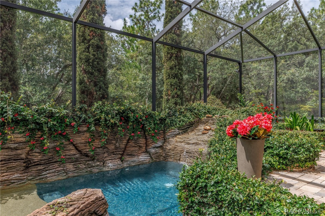 grotto pool w/ waterfall