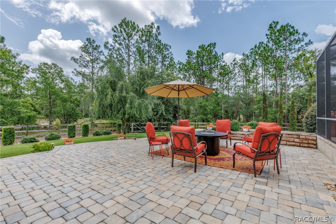 oversized paver deck with firepit!