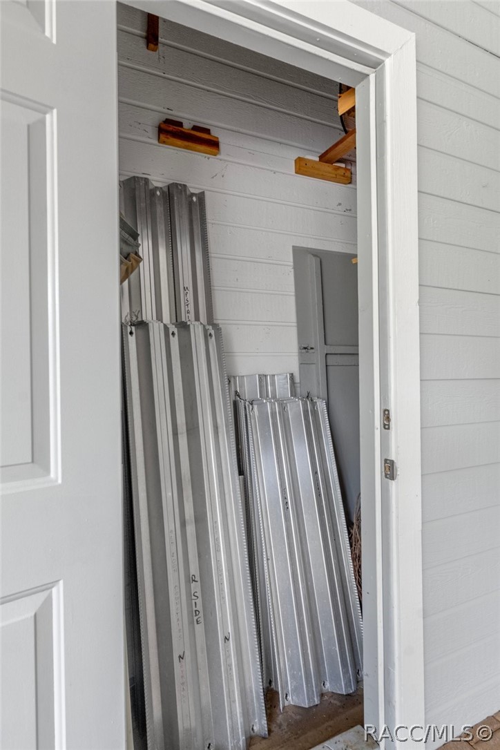 neatlly labeled hurricane shutters