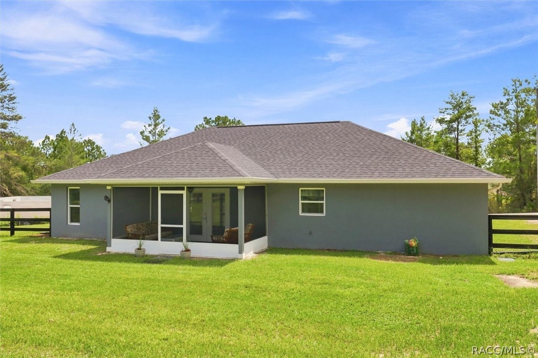 Rear view of home