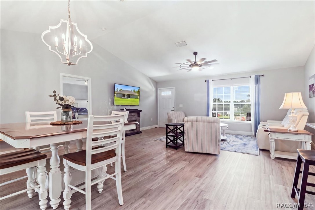Dining and living areas