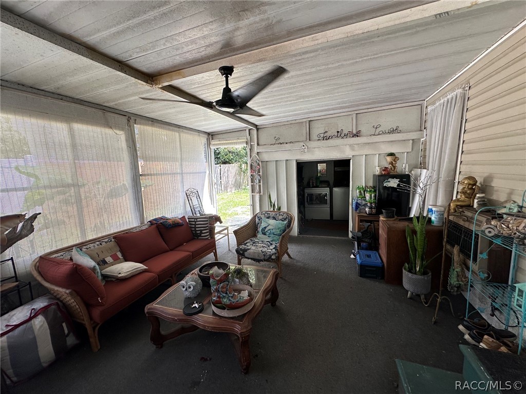 Rear porch with laundry room
