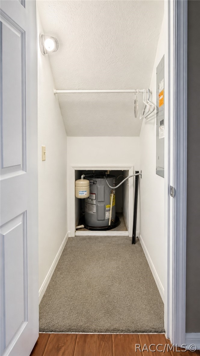 walk-in closet under stairs