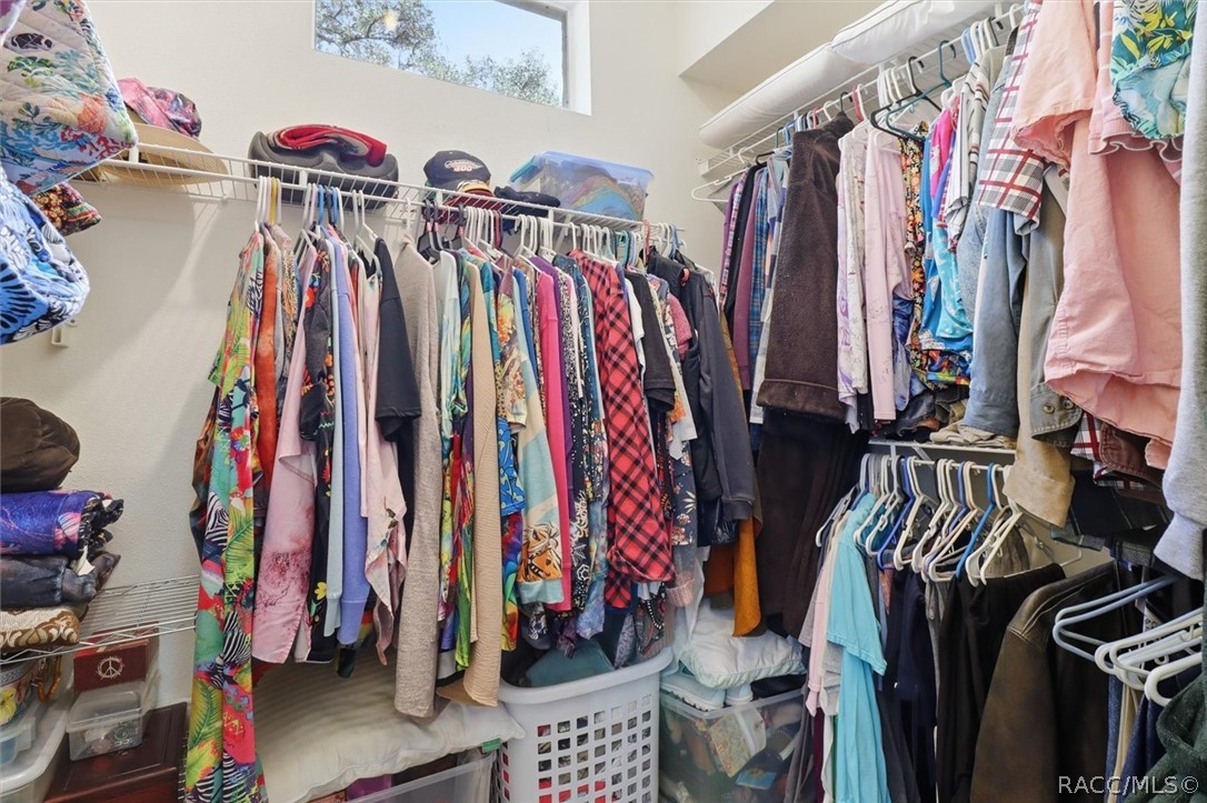 Large walk-in closet with transom window!