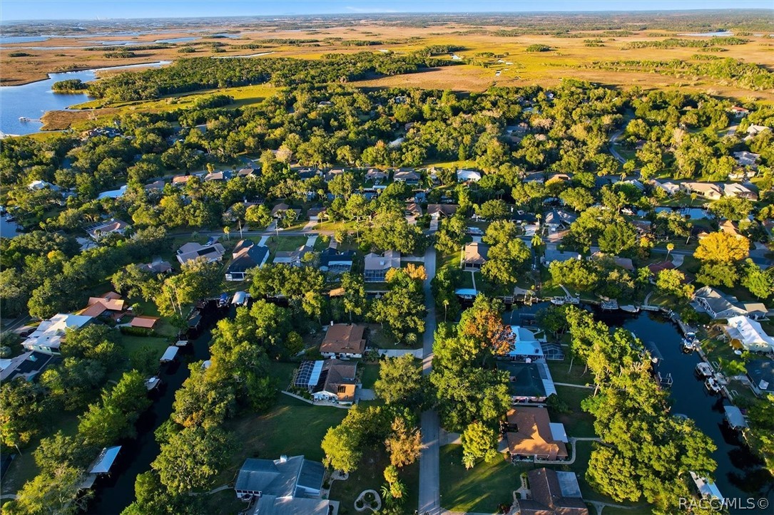 Aerial of Riverhaven Village and its canals.
