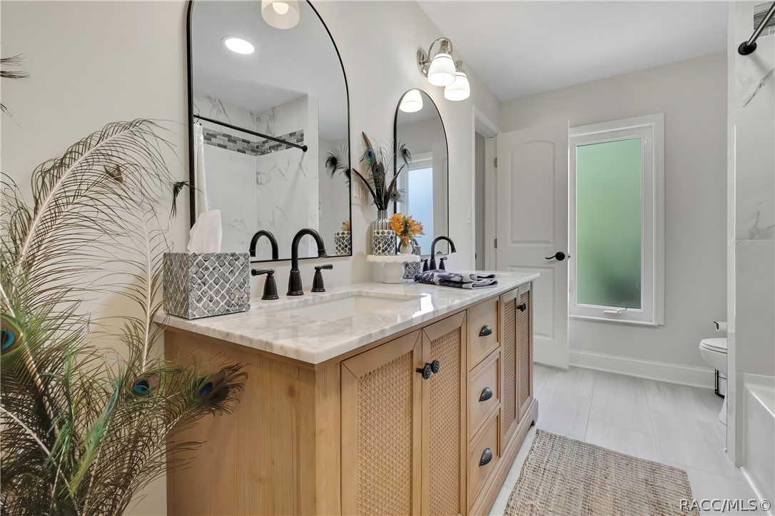 Double vanity viewed from the opposite side.