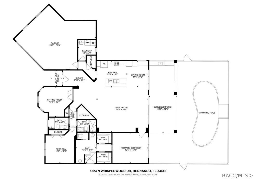 1323 N WHISPERWOOD Drive, Hernando, FL 34442