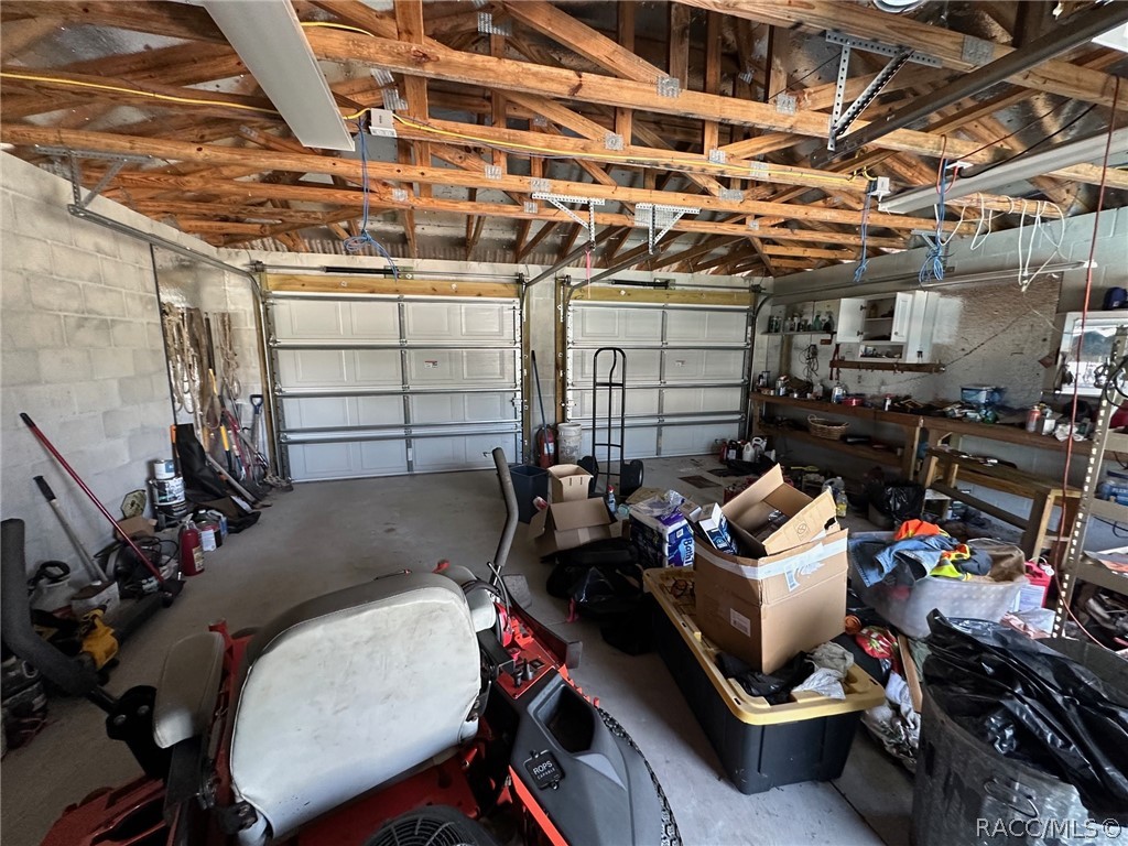 Detached garage interior
