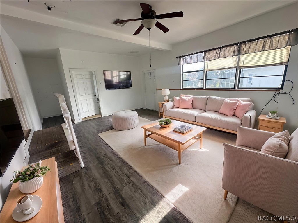 Huge family room (virtually staged)