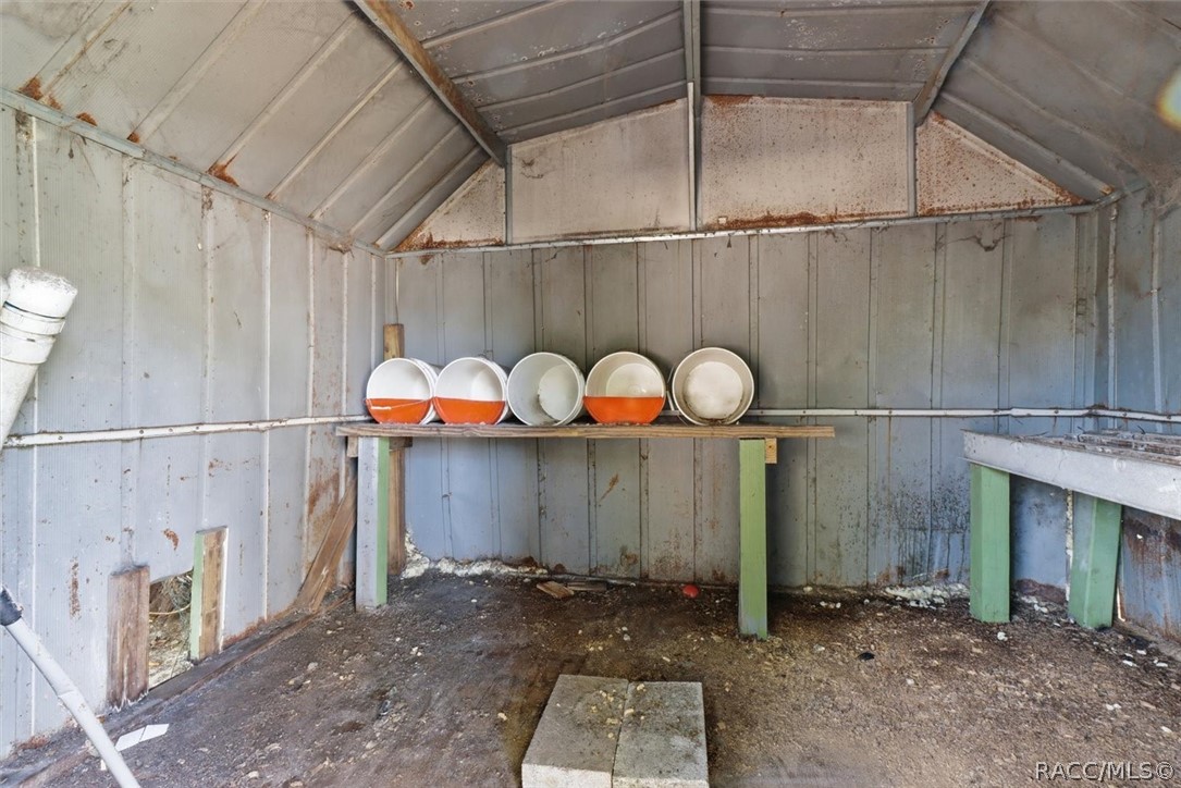 Nesting boxes in hen house