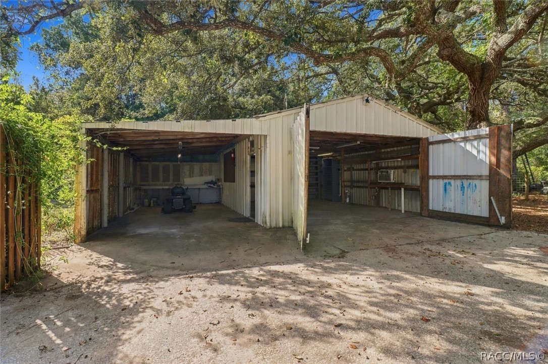 Carport and garage