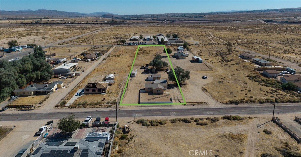 Aerial view of rectangular lot