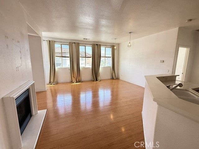 Living room with fireplace