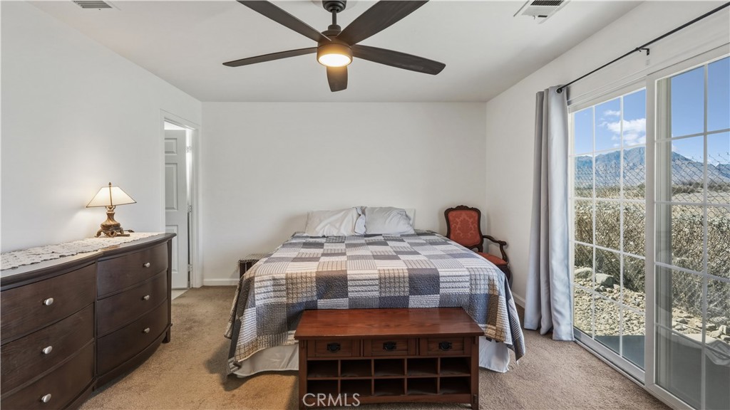 Master bedroom has beautiful views