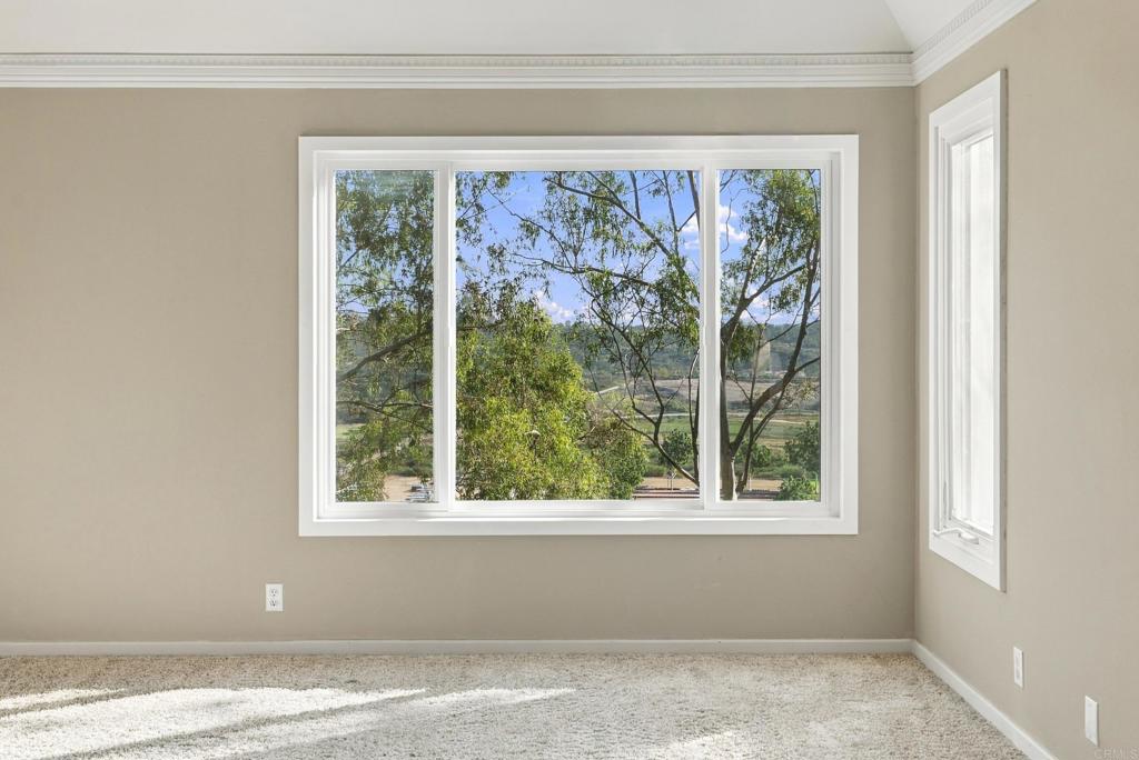Picture window primary bedroom