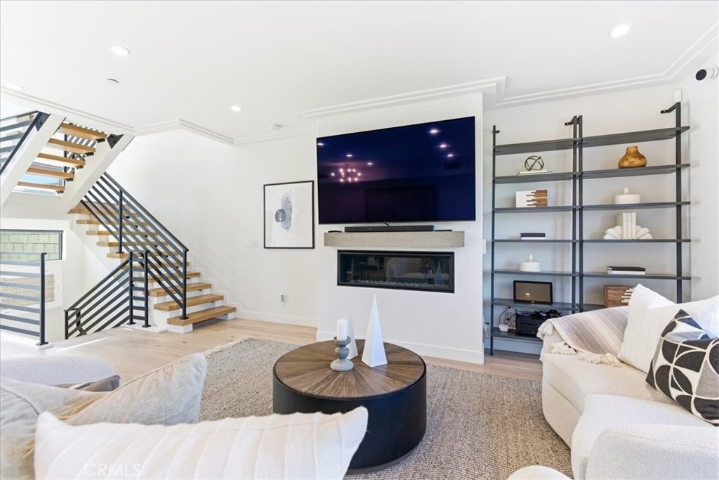 Living room and stairway.