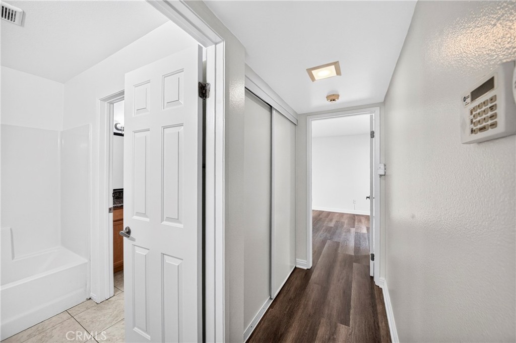 Hallway with double slider storage