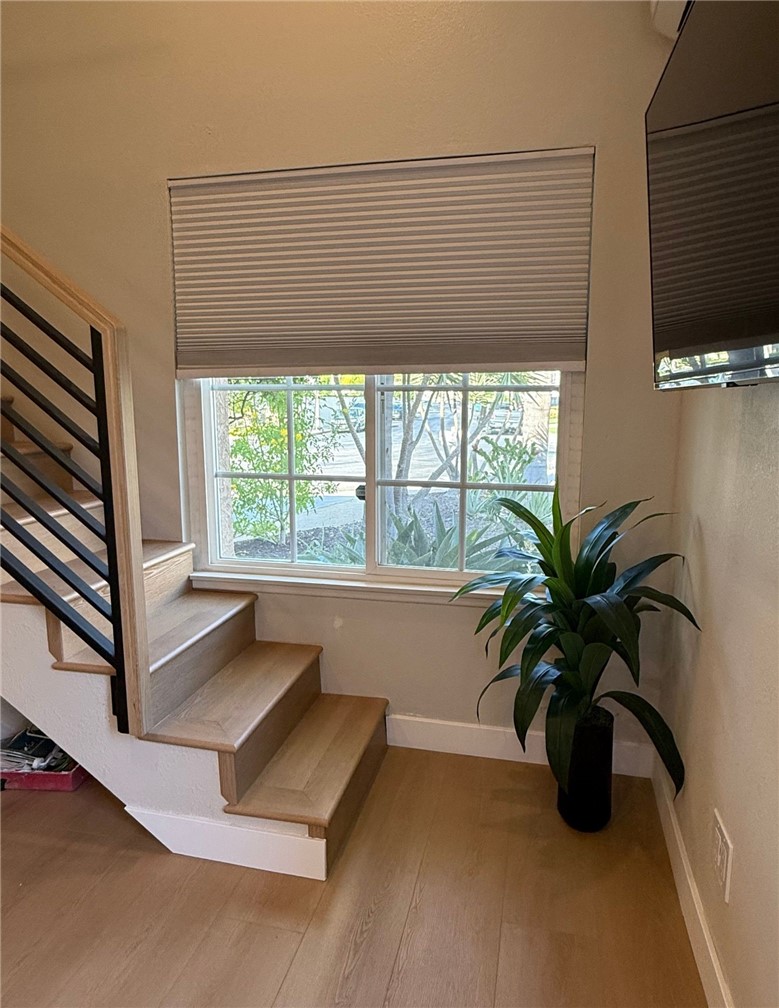 Window coverings for privacy.
