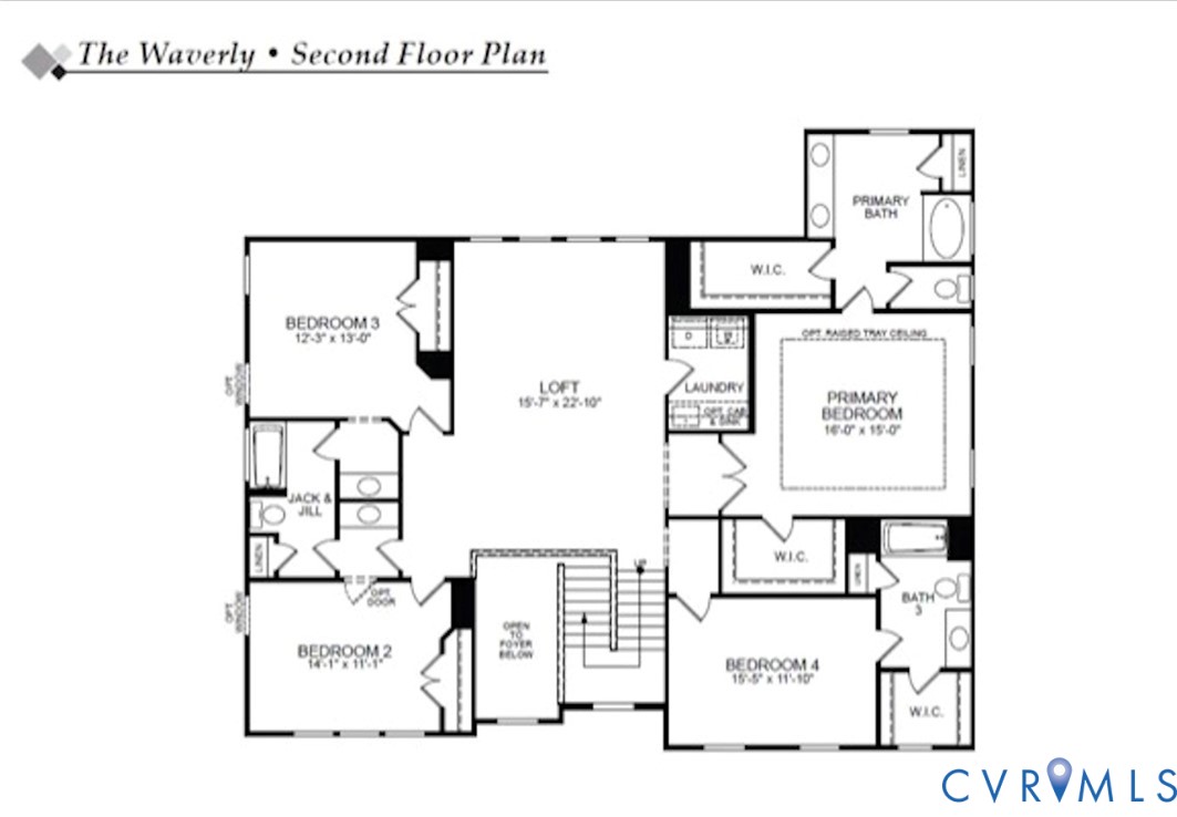 Second Story Floor Plan.
This home is to be built. The photo represents the plan, not the actual home. Design selections may vary.