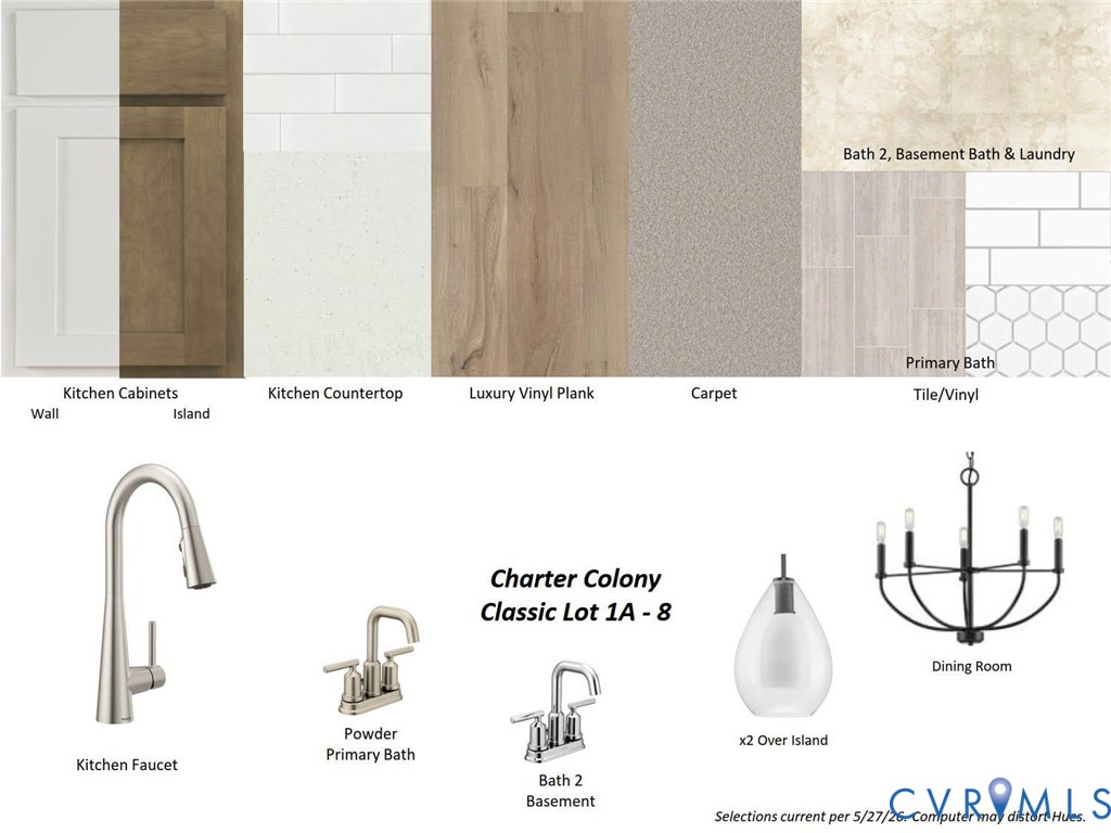 Collage shows design finishes in the home.