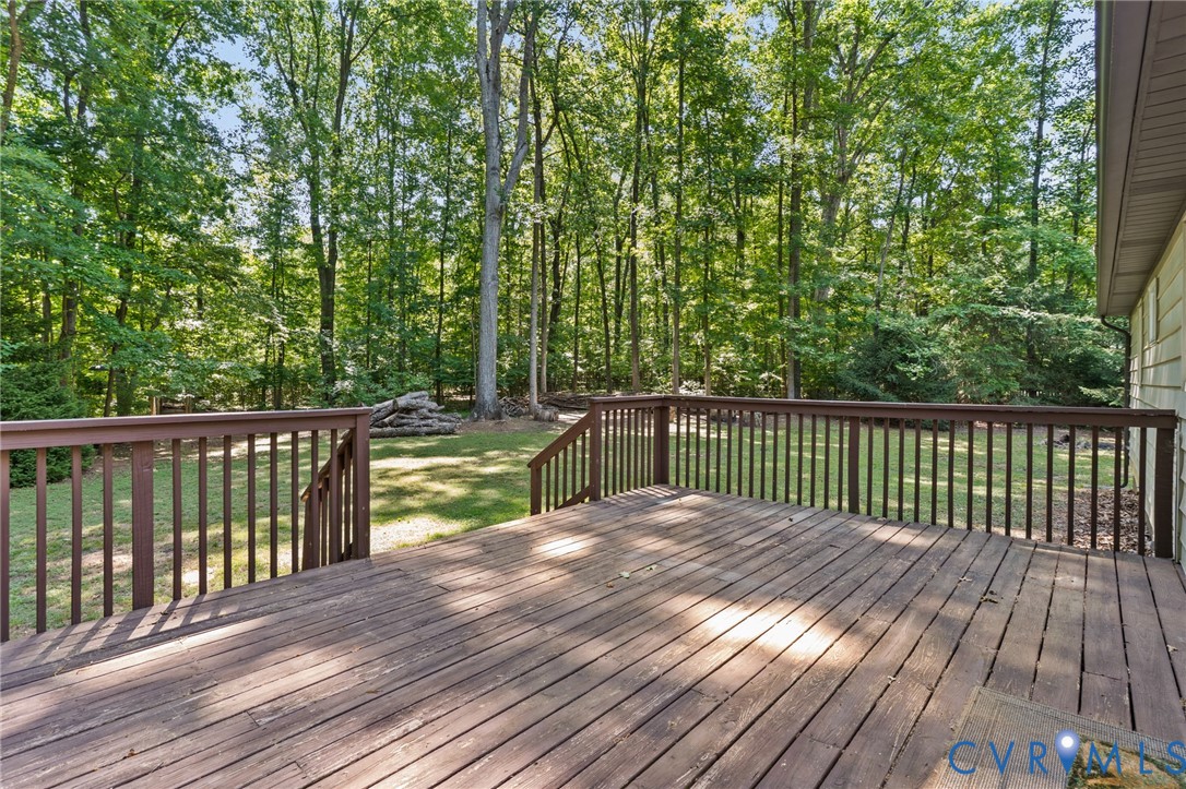 Large back deck for entertaining or enjoying quiet mornings