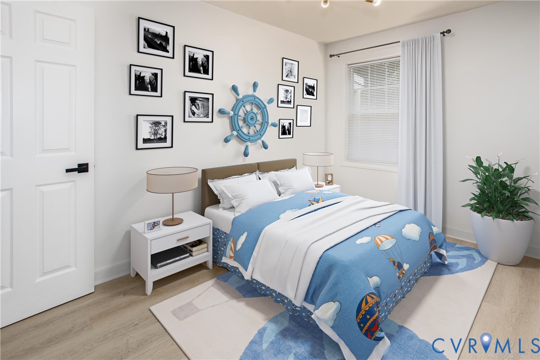 Virtually staged bedroom