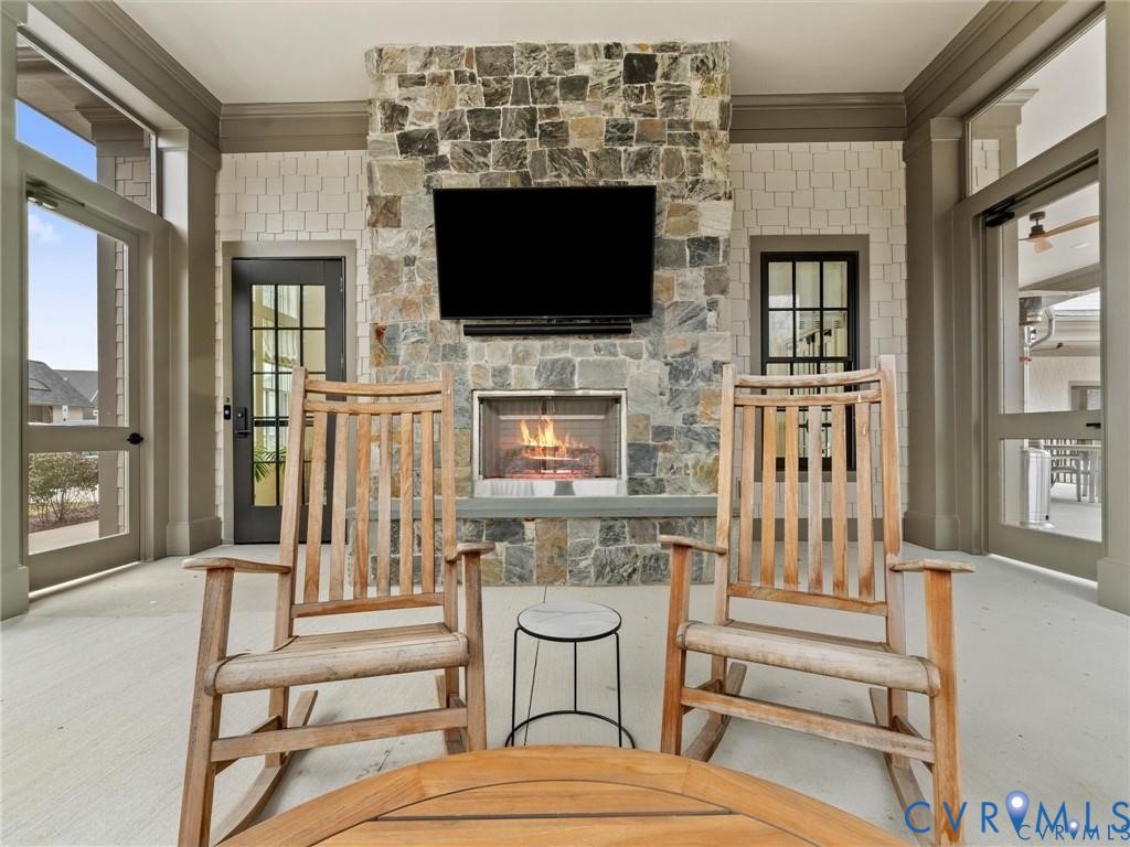Relax fireside on the screened porch your go-to spot for games, shows, and easy living.