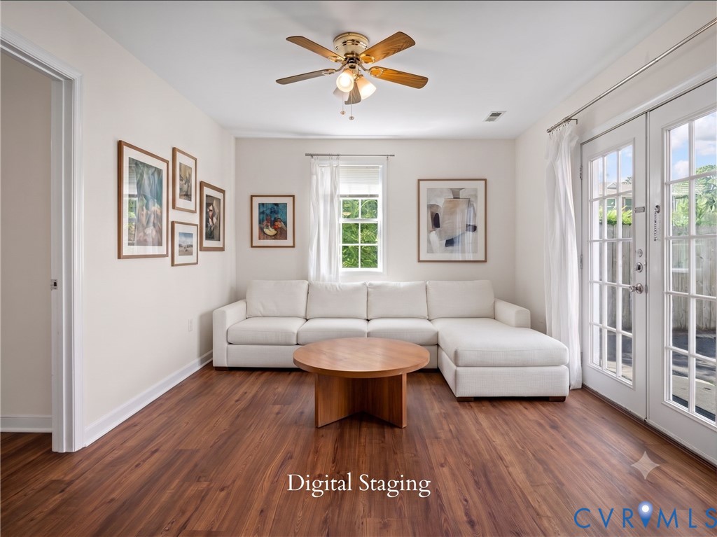 Digital Staging. Guest cottage living area.