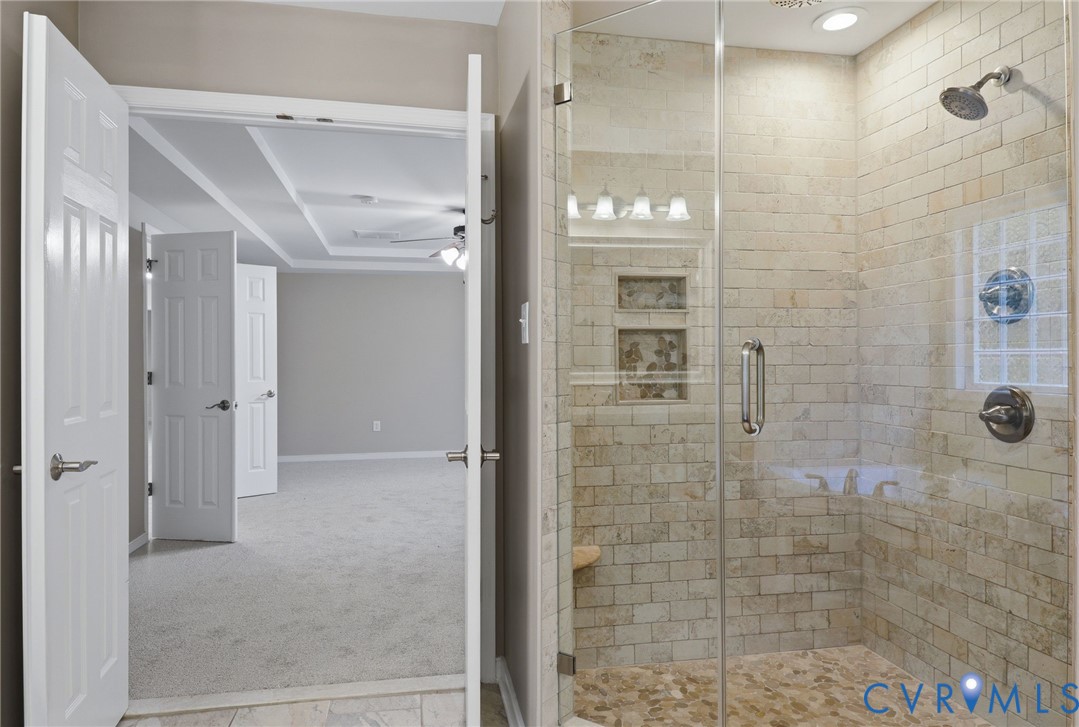 Custom tiled shower