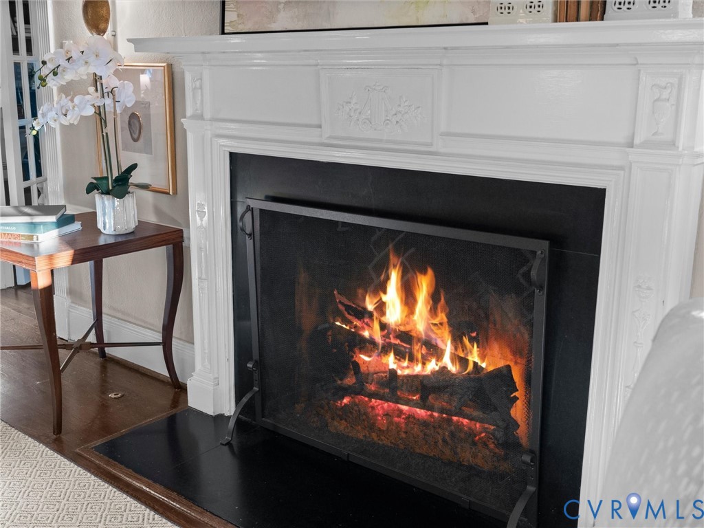Gas fireplace and decorative mantle