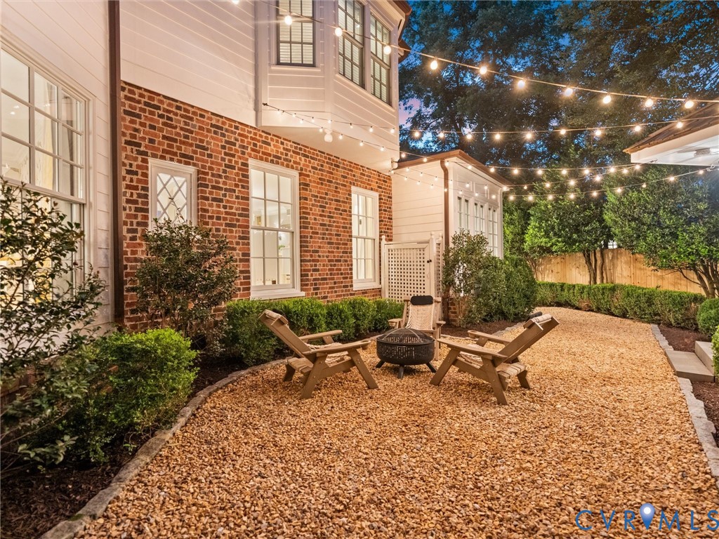 Private rear yard perfect for entertaining on a crisp Fall evening