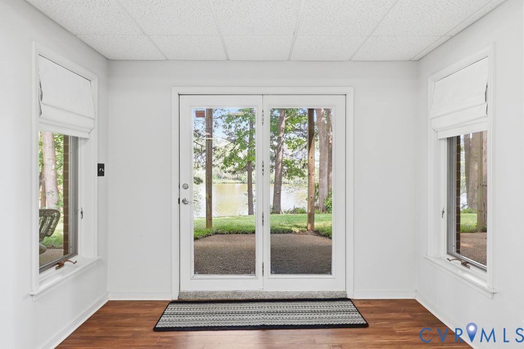 finished basement to covered patio