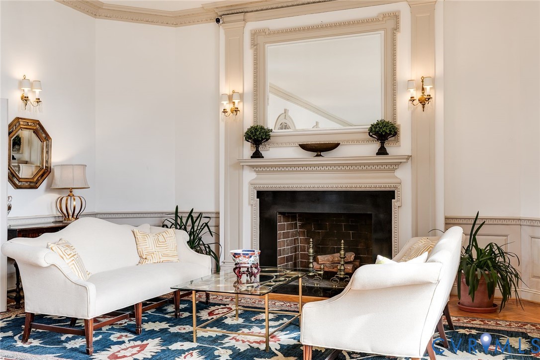 Soaring ceilings, stunning fireplaces