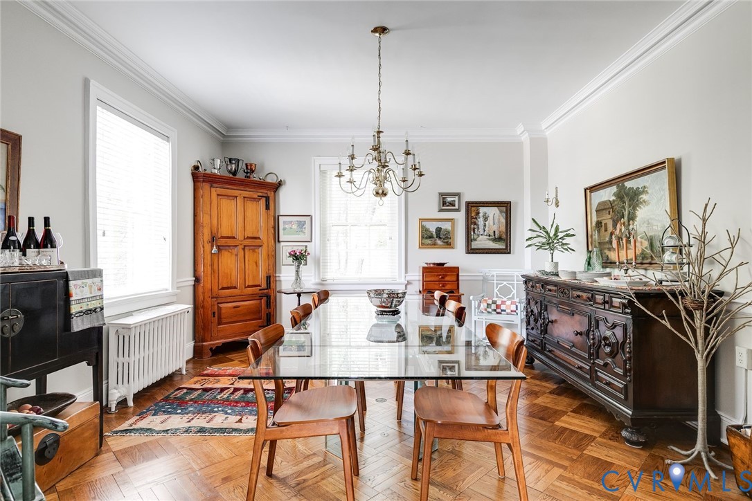 Gorgeous parquet floors throughout