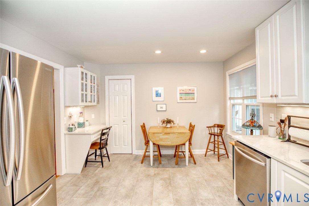 In kitchen dining area