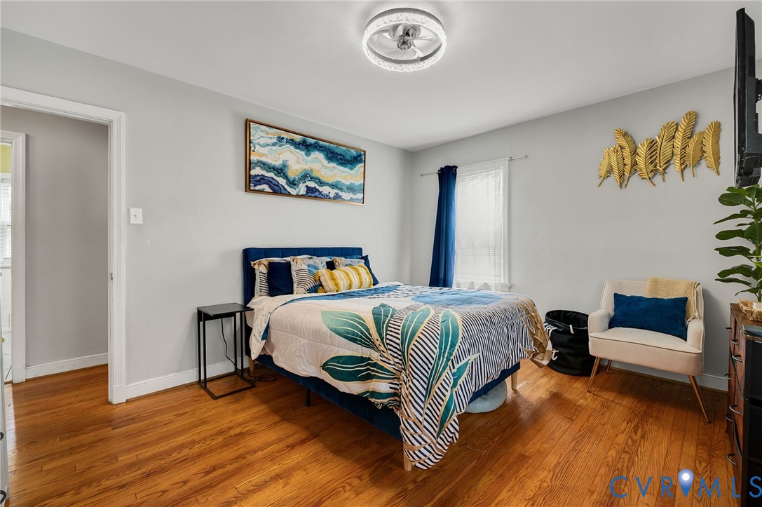 Wood-finish flooring with white trim