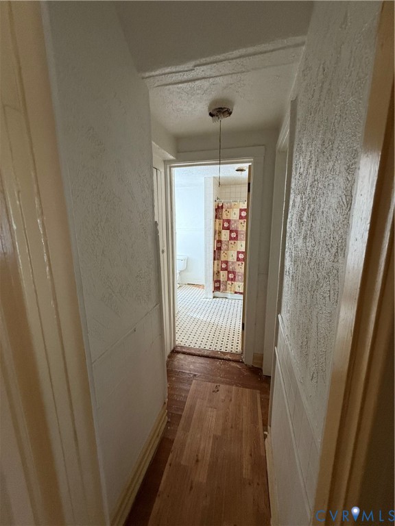 Hardwood flooring in the hallway