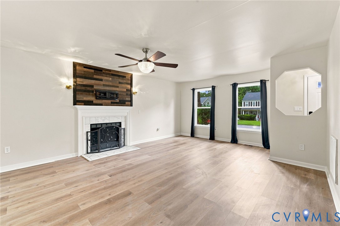 Wood-finish flooring throughout