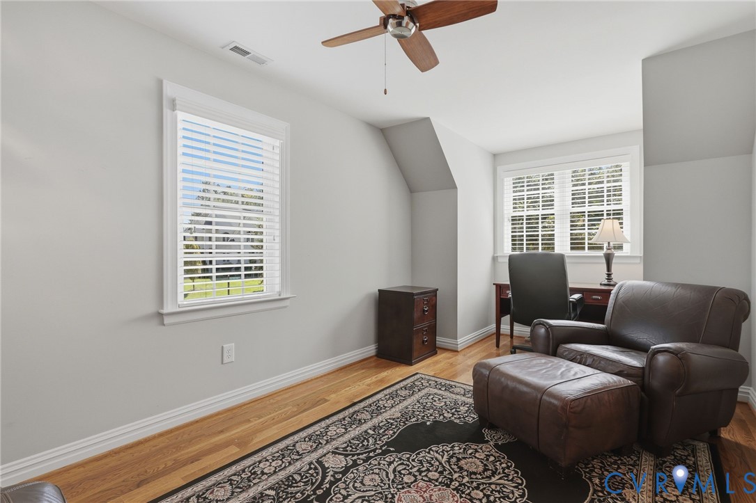 Located off the primary bedroom