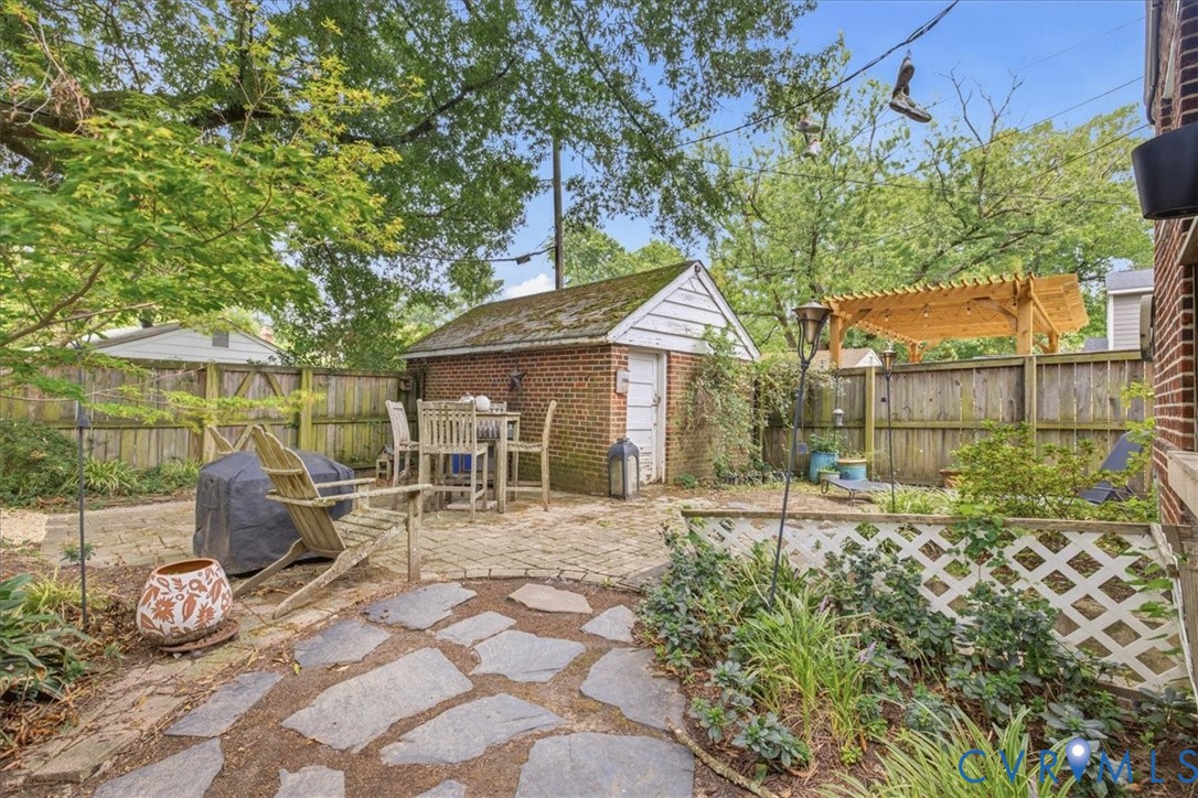 Convenient back yard shed for storage.