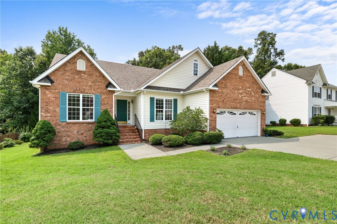 Brick and siding exterior with a gabled roof