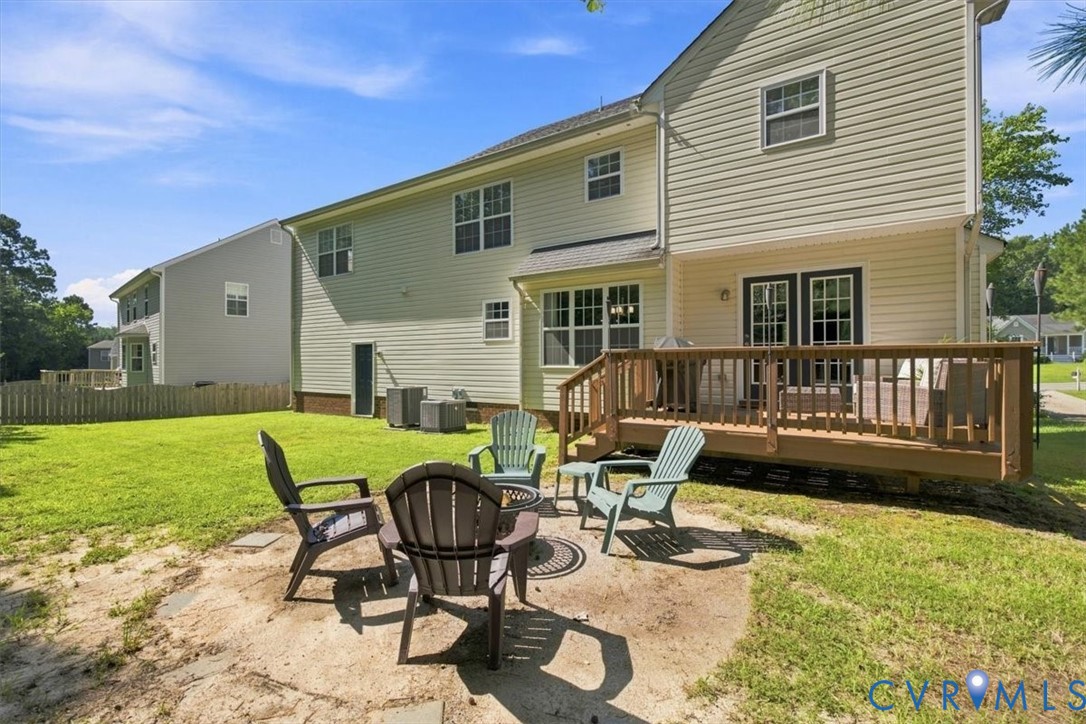 Deck off family room and kitchen creates a nice outdoor gathering space