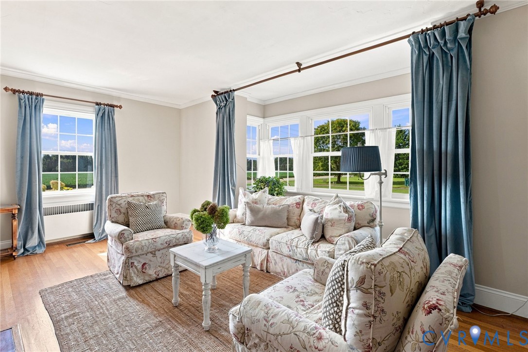 Hardwood Flooring, Large bay window