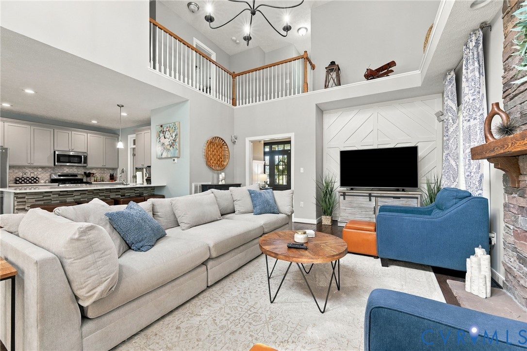 Two-story living area with an open concept design