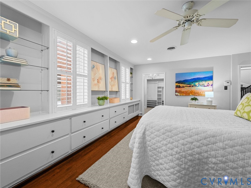 with built ins, two closets (including walk in!) and attached sitting room