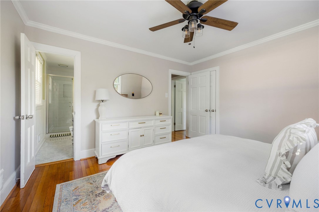 King-size bed pictured, closet behind door
