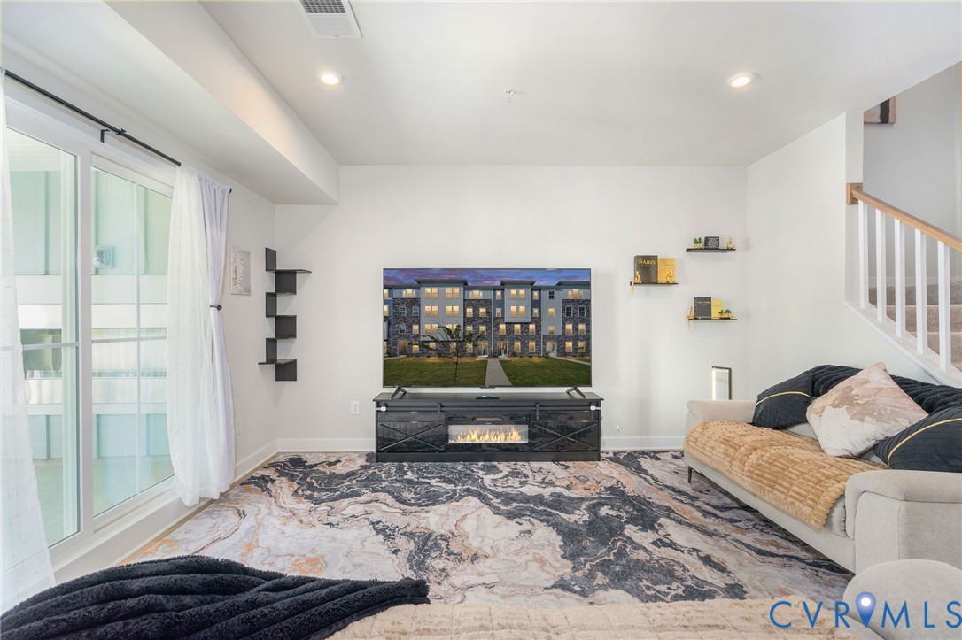 White walls with recessed lighting